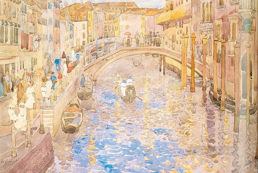 Venetian Canal Scene Maurice Prendergast watercolor Oil Paintings
